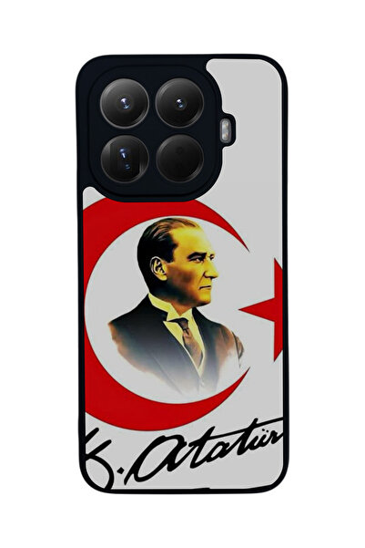 Aksel Kılıf غطاء حماية متوافق مع Mi 15 T Pro 5G، مطبوع، أسود غير لامع، سيليكو...