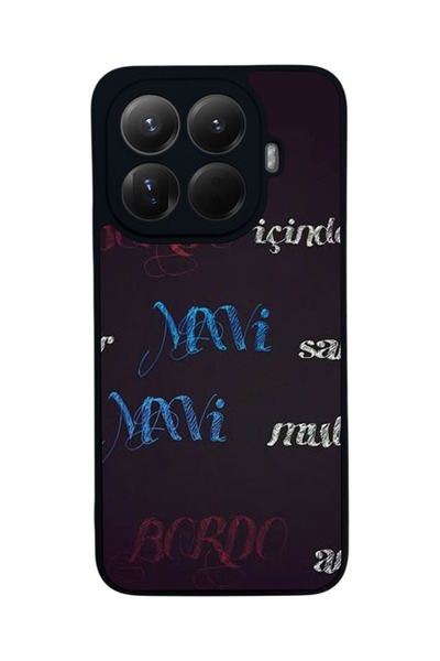 Aksel Kılıf غطاء حماية متوافق مع Mi 15 T Pro 5G، مطبوع، أسود غير لامع، سيليكو...