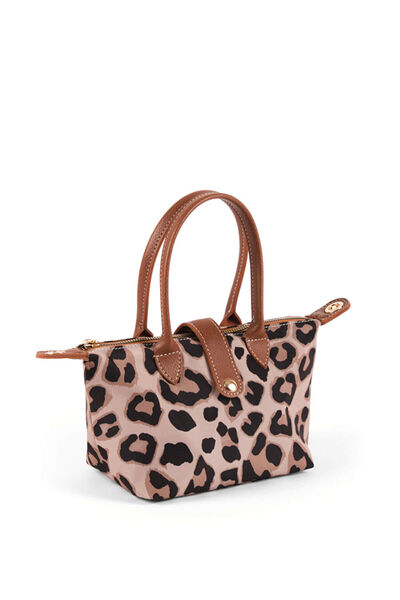 Faik Sönmez Lepoar Desenli Suni Deri Detaylı Küçük Omuz Çantası S26CNT003