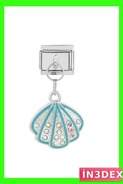 İN3DEX قلادة من الفولاذ المقاوم للصدأ بتصميم صدفة البحر