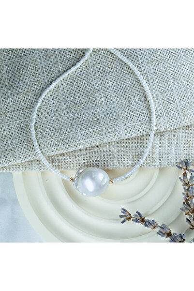 BLACK SWAN Bijoux Colier cu perla broc - Margele MIYUKI si bilute din aur 14k