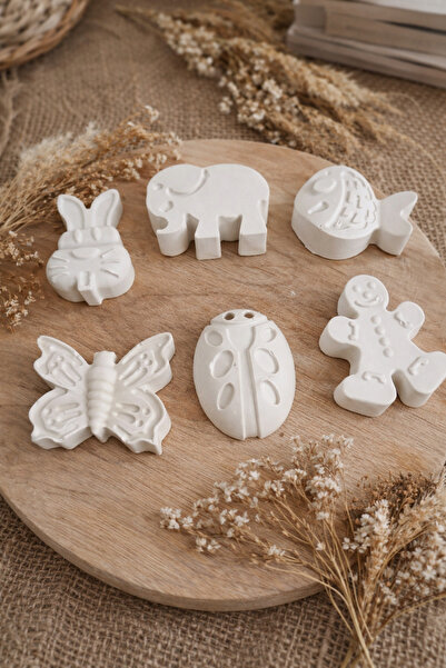 Yamih Studio Çocuklar İçin Boyanabilir Taş Figür Seti – 6’lı Doğal Hobi Boyam...