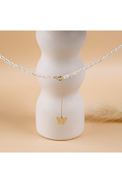 BLACK SWAN Bijoux Cultured pearl necklace and 14K gold extension chain with b...