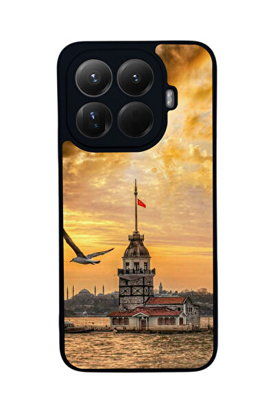 Aksel Kılıf غطاء حماية متوافق مع Mi 15 T Pro 5G، مطبوع، أسود غير لامع، سيليكو...