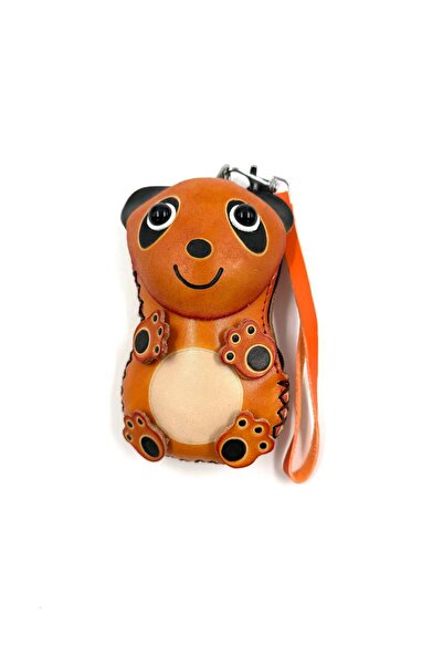 MD Moda Accessories Handmade Leather Keychain with Panda Figure / Mini Zipper...