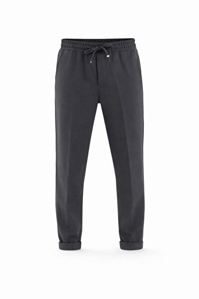 Karatopak Men's Regular Fit Trousers with Elastic Waist and Lycra Cuffs