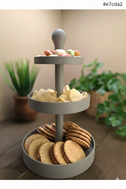 3DAKSESUAR Üç Katlı Atıştırmalık ve Pasta Standı, Servis Standı