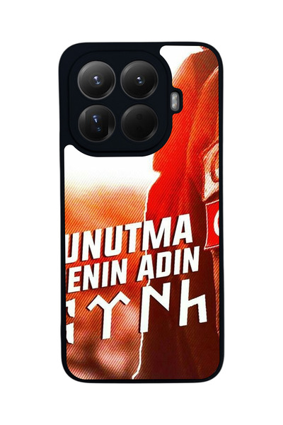 Aksel Kılıf غطاء حماية متوافق مع Mi 15 T Pro 5G، مطبوع، أسود غير لامع، سيليكو...