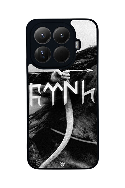 Aksel Kılıf غطاء حماية متوافق مع Mi 15 T Pro 5G، مطبوع، أسود غير لامع، سيليكو...