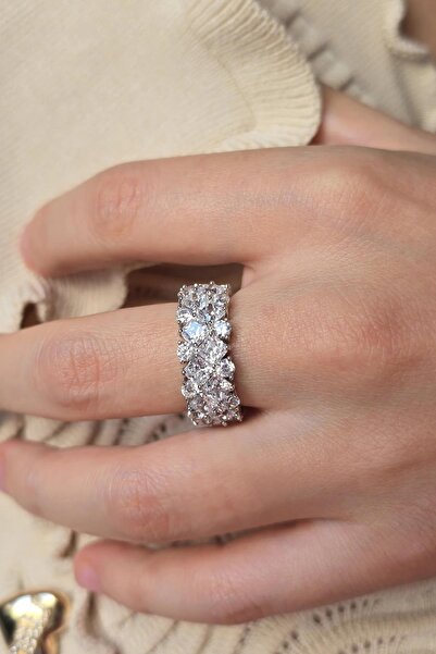 MorMajor Silver PREMİUM MOZANİT ÇOKLU KESİM GÜMÜŞ YÜZÜK