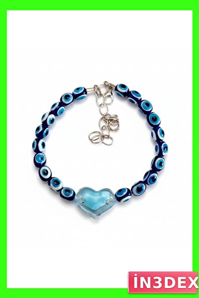 İN3DEX Nazar Beaded Heart Patterned Cat and Small Dog Collar