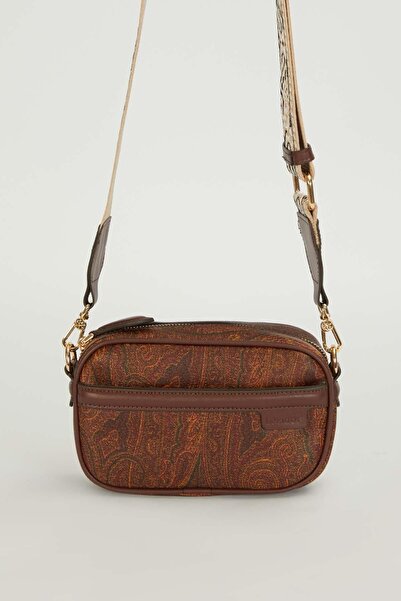 Levidor Dark Brown Women's Crossbody and Shoulder Bag with Ethnic Pattern, Sm...