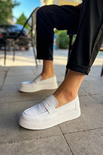 Mhoda Shoes حذاء RLX-421 Bandera الكلاسيكي اليومي بدون أربطة للرجال CBT - أبيض