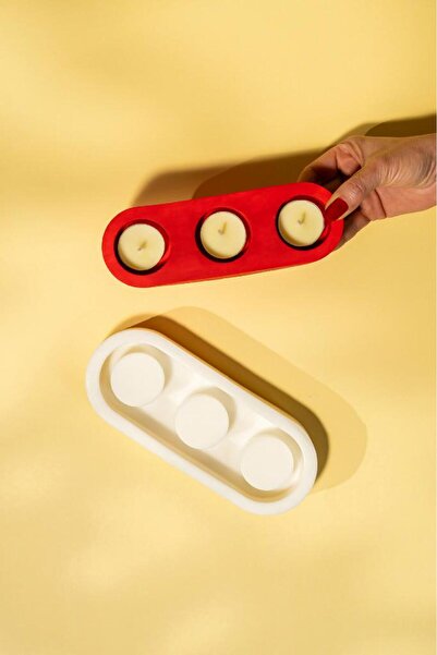 rufus concept Tealight 3 Gözlü Silikon Mumluk Kalıbı
