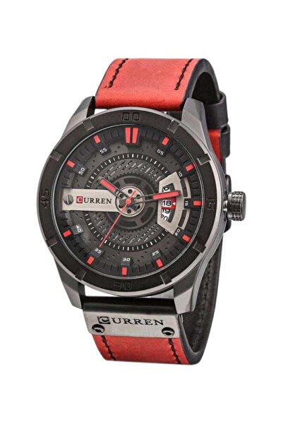 Curren Men's Water Resistant Analog Watch 8301 - 45 mm - Red
