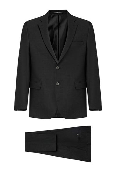 SÜVARİ Black Regular Pointed Collar 4 Drop Suit