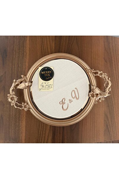 MERRYTEK Fashion Yuvarlak Söz Nişan Tepsi örtüsü Kahve Sunum Peçetesi Harf Me...