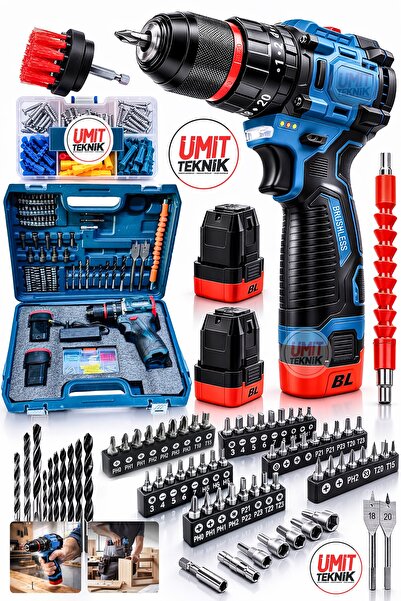 PROXTECH Pro Darbeli Şarjlı Matkap Kömürsüz Çift Akülü 84 Parça Profesyonel M...