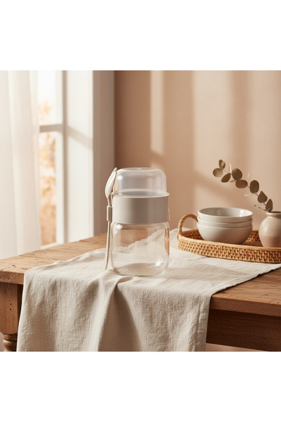 YAZICI Premium Glass Yogurt & Diet Container 425 ml + 200 ml – Durable Glass ...