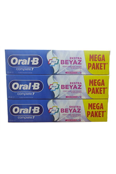Oral-B Oral B Complete 7 Extra White Mega Pack Toothpaste 125 ml X 3 Pcs