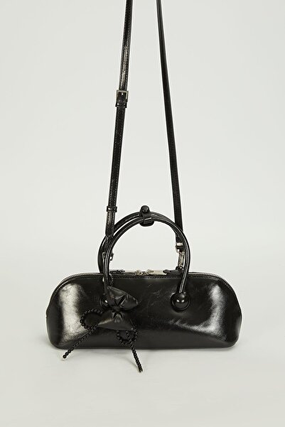 Levidor Geantă neagră de mână și de umăr pentru femei, de dimensiuni mici, cu...