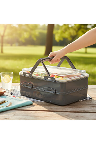 YAZICI حاوية لنقل وتخزين الكيك بسعة 16 لترًا وطبقتين - حاوية نقل كبيرة الحجم ...