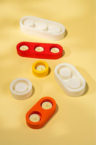 rufus concept Tealight Üçlü Silikon Mumluk Kalıp Seti