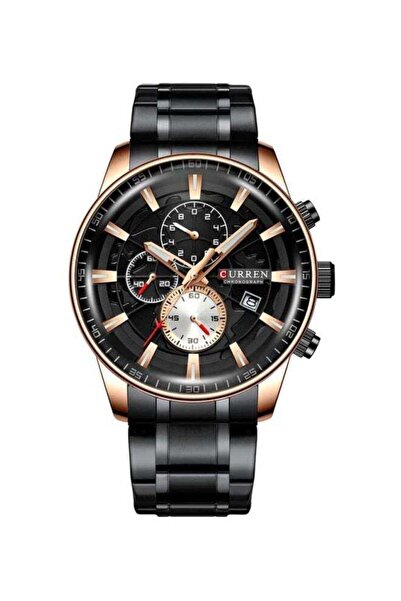 Curren unisex Water Resistant Chronograph Watch J4518rg-B-Km - 47 mm - Black