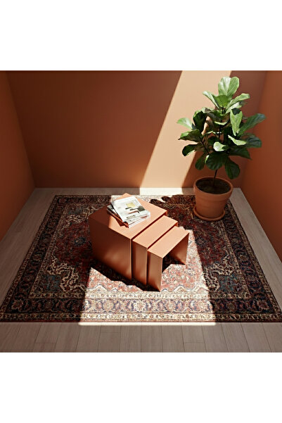 modilab Modern Metal Zigon Sehpa Seti – Minimal Tasarım İç İçe Geçen Yan Sehp...