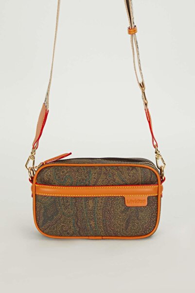 Levidor Brown Women's Crossbody and Shoulder Bag with Ethnic Pattern, Small Size