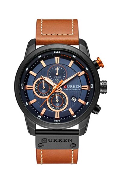 Curren Men's Leather Analog Watch 8291 - 47 mm - Brown