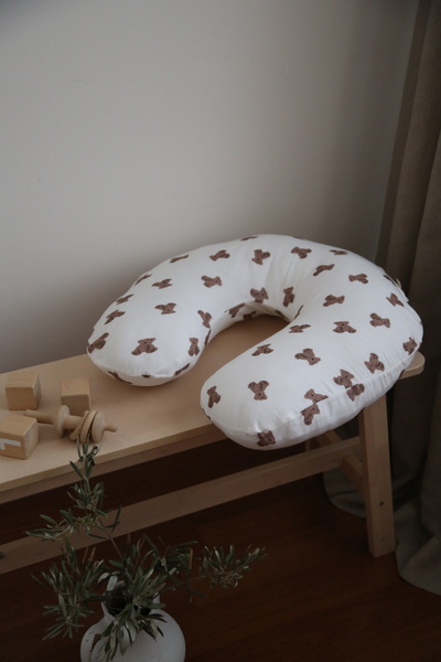 BabyKAR Bear Breastfeeding Pillow 100% Cotton Muslin