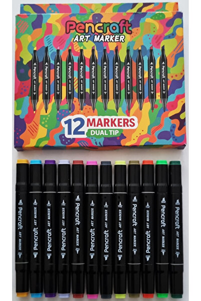 Modellino 6 & 12 Pack Options Dual Tip Professional Art Marker Paint Art Pen,...