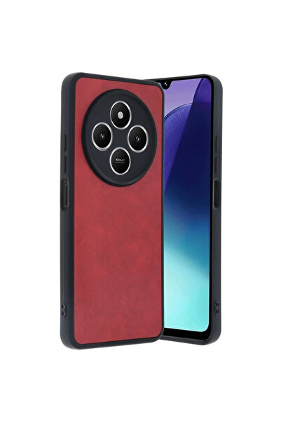 eco port غطاء جلدي من أراس لهاتف ريدمي 14c - أحمر