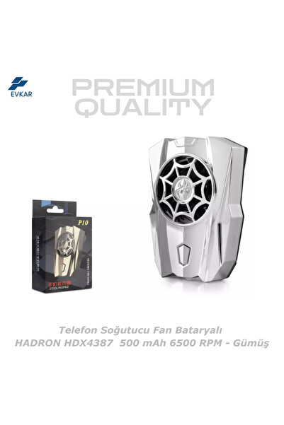 HADRON HDX4387 Telefon Soğutucu Fan Bataryalı 500 mAh 6500 RPM - Gümüş