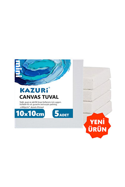 kazuri 10x10 cm Tuval 5 ADET - 5li küçük mini resim tuvali