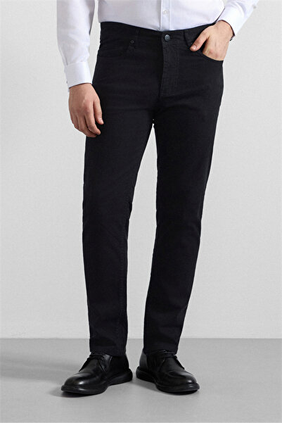 SÜVARİ Siyah Slim Düz Casual Pantolon
