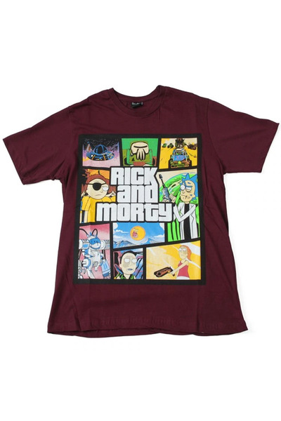 Atlantis Rick And Morty GTA Tişört Bordo