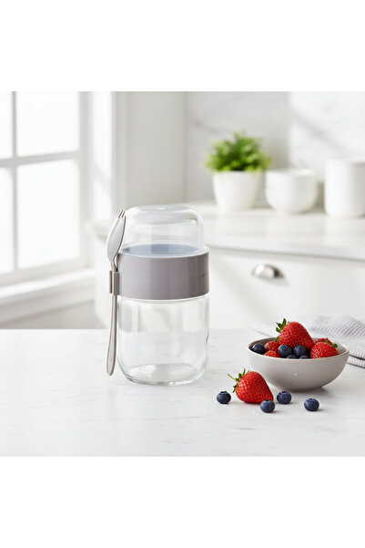 YAZICI Premium Glass Yogurt & Diet Container 425 ml + 200 ml – Durable Glass ...