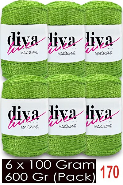 Diva İplik 1,5 мм - 600 г - Полиестерна корда за макраме (опаковка от 6 броя)...