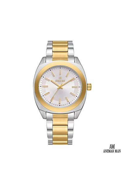 anemarman A men's watch featuring a stainless steel bracelet in silver and go...