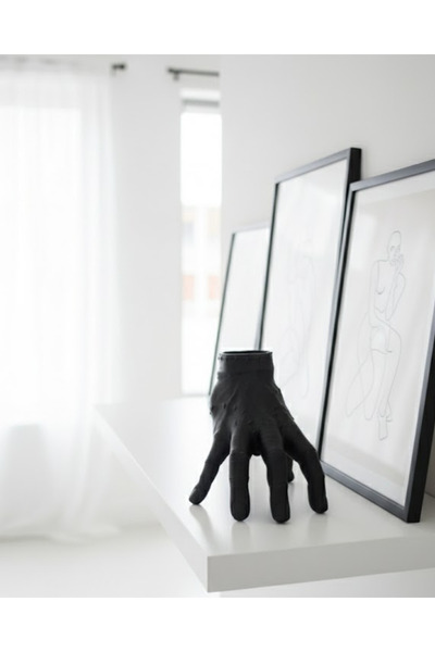 CT STONES Figurină 3D neagră de mână 27X22 Cm Decorație artistică pentru casă