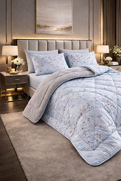 TeksNil Home Double Duvet Set Patterned Welsoft, Anti-Allergic, Reversible (D...