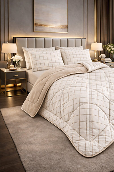 TeksNil Home Double Duvet Set Patterned Welsoft, Anti-Allergic, Reversible (D...