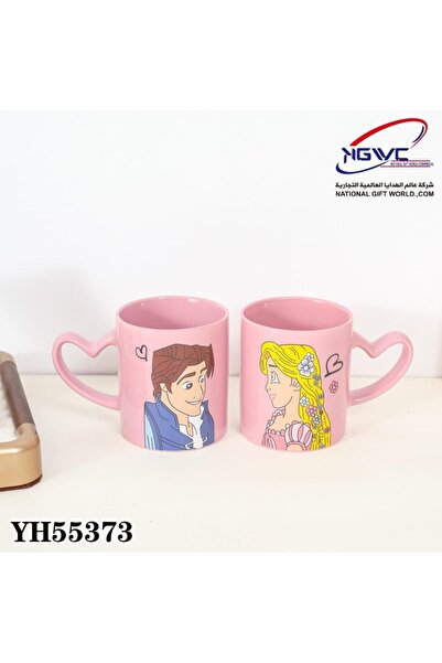 KAZUKO A ceramic mug set for couples featuring Disney characters Rapunzel and...