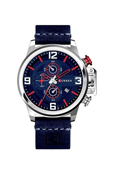 Curren Boys' Leather Analog Wrist Watch WT-CU-8278-BL - 48 mm -Blue