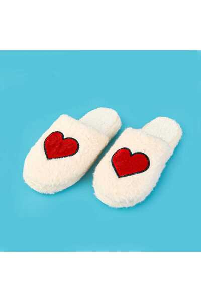 ASPARTAM Soft Heart Slippers - Ecru - Size 37