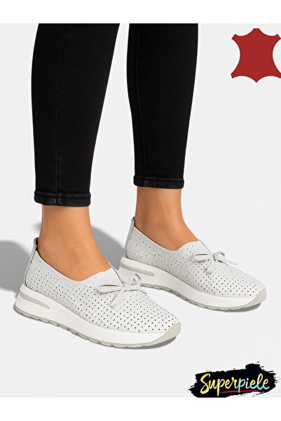 ANGEL BLUE Women's perforated natural Leather Ballet Flats with flexible sole...