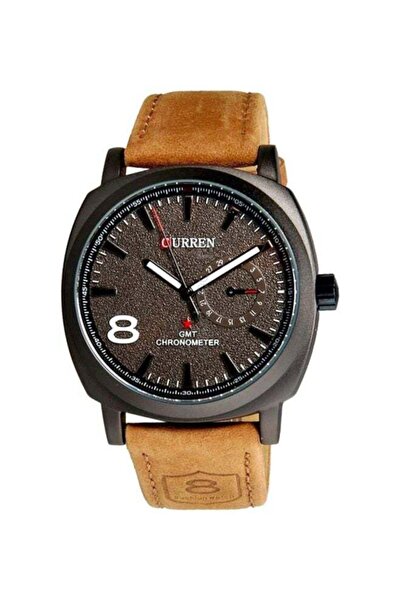 Curren ساعة جلد تناظرية للجنسين 8139