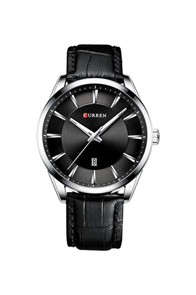 Curren ساعة يد تناظرية جلد للجنسين J4340B-1